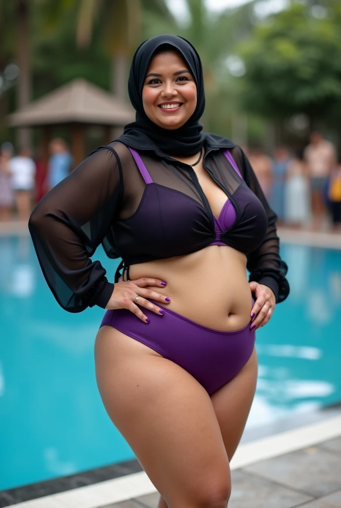 RAW photo,candid photograph, full body,photo of a beautiful,influencer,35yo Moroccan woman,black hijab, detailed skin, naked, looking at viewer, chubby body structure,white background,no background, candid pose,blue light, film grain, kodak color, instagram LUT