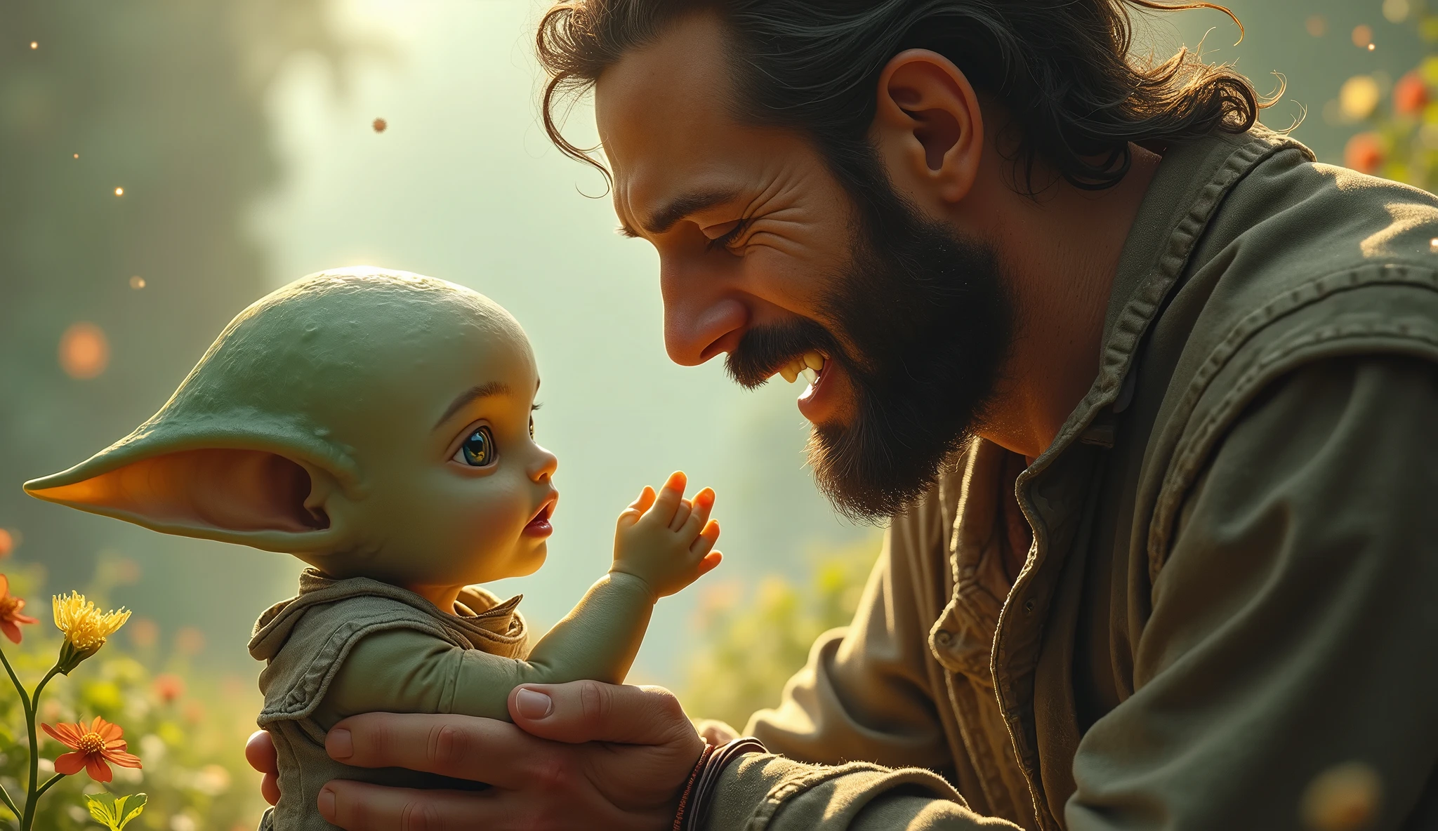 portrait of canetaazul as male epic armored war commander hugging female kids with hijab. highly detailed, digital painting, concept art, smooth, sharp focus, illustration, art by greg rutkowski
