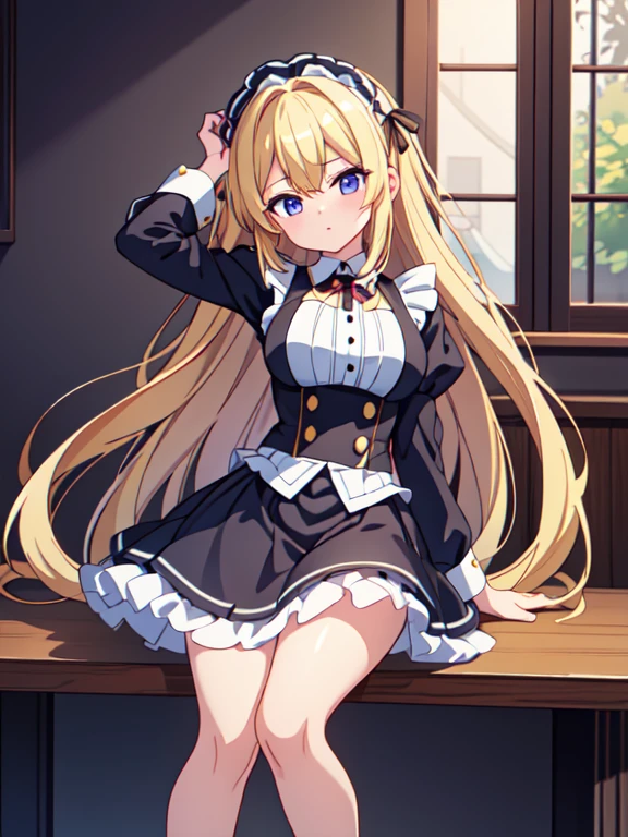   girl in big breasted maid outfit   ( gothic) Torn Skirt、 Golden Body Proportions 、 tousled blonde hair  (Inward-splayed feet) ( Highly Detailed CG Unity 8K Wallpaper)  大きな胸がTorn Skirt血だらけで恥ずかしがり屋のエド・ブリンキー・アメリカ&#39;The most beautiful body art, Athi Gairan,  Painting by Jeremy Professional Gorgeous Man , Greg&#39;s Sleeve, Antonio Moro,  artstation trends , CGSOC IETY Trends,  complicated, Tall and Detailed , Accurate,  Dramatic Realism Art , CG, 3d, 