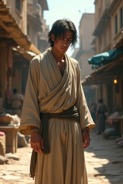 A very powerful martial arts master，Chinese style，male，Wearing period costume，The whole body exudes a terrifying atmosphere，A sword is pinned to his waist，Hair is the same as ancient people，The clothes are robes
