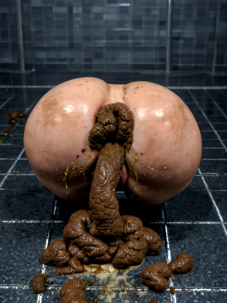 (good quality),1 girl, Slim figure,Long Legs, Big Ass,  Show your butt, Super Detail, Butt facing camera, ((((stable, feces floor,  anus, pussy, cumshot, dirty, feces everywhere, feces covered, anal feces, wide shot)))), ((((((big butt,  excessive anal feces, feces in body, urine, feces covered floor, hindquarters anal feces))))))