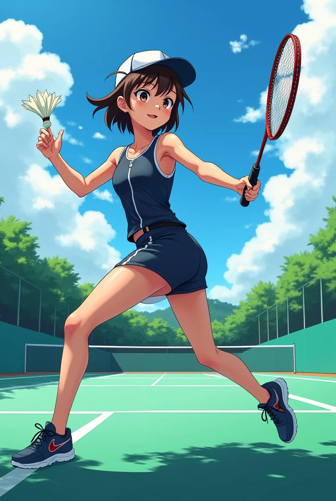 1girl, solo, camisa polo branca, white sneakers, tennis wear, minissaia branca, obra-prima, melhor qualidade, realista, hiperdetalhado, (pele brilhante, suado: 1,4), absurdo, olhando para o espectador, rabo de cavalo curto, cabelo preto, castanho olhos, esguios, dynamic  lighting, alta resolução, foco nítido, profundidade de campo, olhos detalhados, sharp pupils, pupilas realistas, (seios pequenos: 1,4), (coxas grossas: 1,1), ao ar livre, heaven, show panties