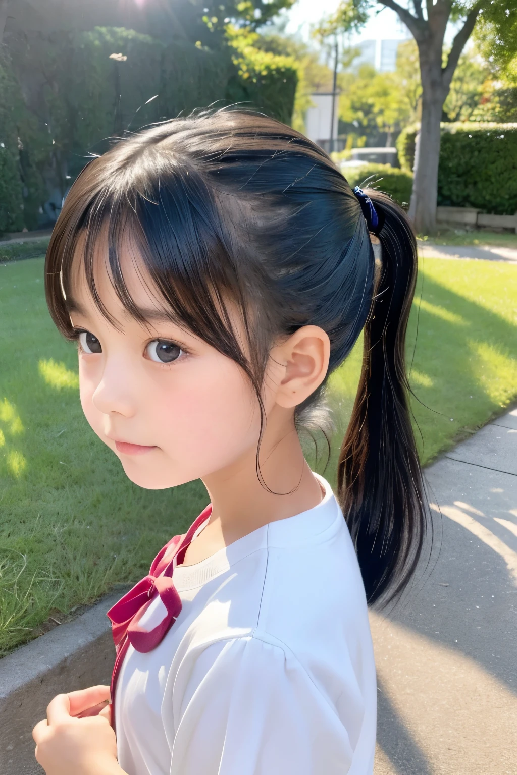 ((Highest quality)), ((masterpiece)), (be familiar with), Perfect Face,Japanese,9 years old,Girl,cute,night,Floral tank top,Bedroom,Dark Room,Twin tail hairstyle,Lying down