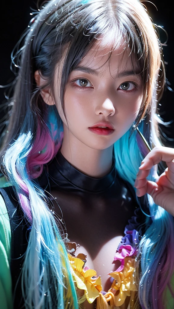 harley quinn,twintails (best quality, masterpiece:1.2), tianfeng1, Extremely detailed, (Practical:1.37), beautiful, youth, Charming female model, sweet smile, Sweetheart girl, Warm colors, ((Full body view,Skin is firm and smooth)), ((Random scenes,Random shooting angles)), ((Elegant and natural gesture)), (big eyes, Exquisite eyes, Delicate lips, Exquisite eyes), Available in white and floral pattern, Show a bright smile, fit, Full breasts, ((Large Breasts)), Long legs, Create a stunning photo of a girl