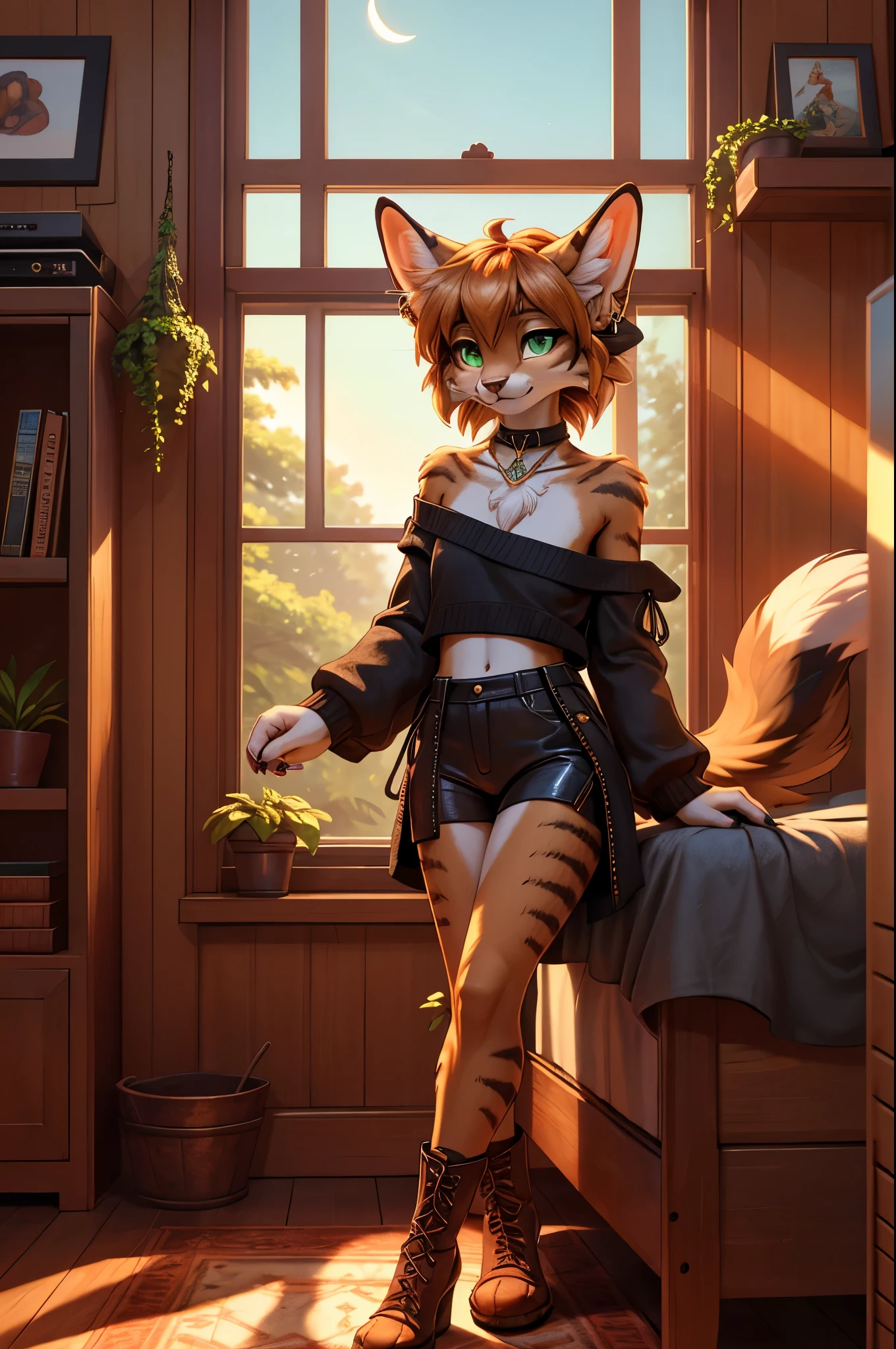 by Kenket, Ross Tran, Ruenjia, Sauce, Fogoff, by zackary911, by Hyatt Lane, Places to Run, by Fumiko, by Pixelsketcher, by Bayard Wu, by Thomas  S Benjamin Kennington, by Einhelm, by Gilinah, by Coffee Soda, by Hioshiru, by Pui-Kevlar, by r-mk, by Dimwitdog, Alone  , e621 installed successfully.., beautiful and detailed portrait of a man ((man))) anthro tiger, movie light, charming, with, tiger, thighs, thin, full body, beautiful, messy hair, hair  brunette, young man, male (18 years old), green eyes, bedroom, white fishnet stockings  white long sleeve  white panties