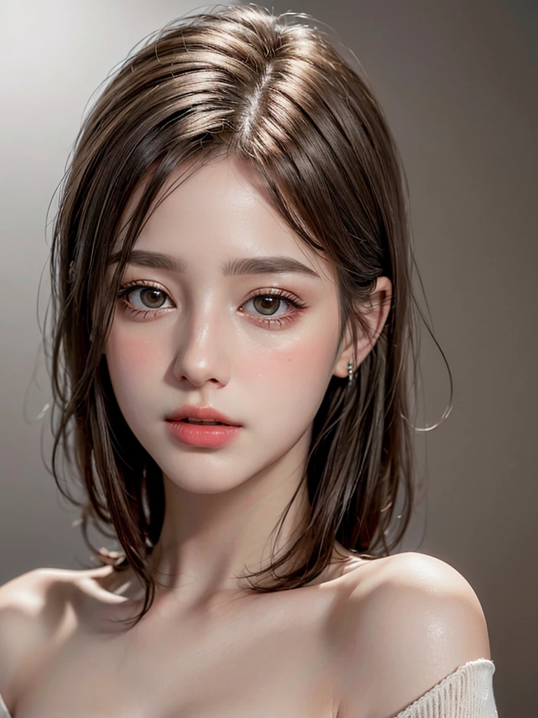 RAW Photos, 22-year-old girl, Upper Body, (Rayem Brew-2650:0.9), (r4ec4mbr4:0.95), (One girl), (Realistic), (photo-Realistic:1.5), lipstick, (freckles:0.5), (short hair), Multicolored Hair, necklace, (RAW Photos, 8K Ultra HD, Film Grain), Sharp eyeliner, Cheek eyeshadow for thick eyelashes, Very delicate and beautiful, 8k, Soft lighting, high quality, High resolution, Sharp focus, Very detailed, Daytime, (Sunlight on the face), Beautiful fine details, Very detailed eyes and face, masterpiece, Cinema Lighting, (Skin with attention to detail:1.2), 8K Ultra HD, Digital SLR, Soft lighting, high quality, Film Grain, Fujifilm XT3