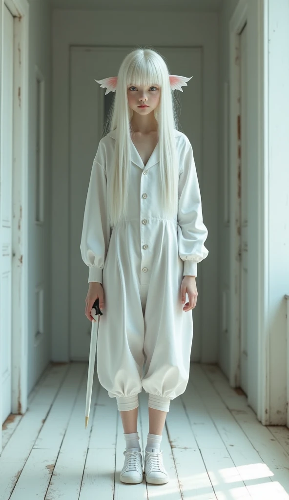 a beautiful and thin malaysian muslim child girl wears white clouded leopard lycra turtleneck unitard catsuit and white clouded leopard lycra dancewear hijab.