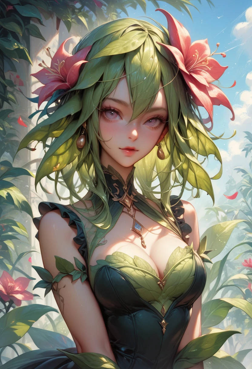 plant girl, best quality,
