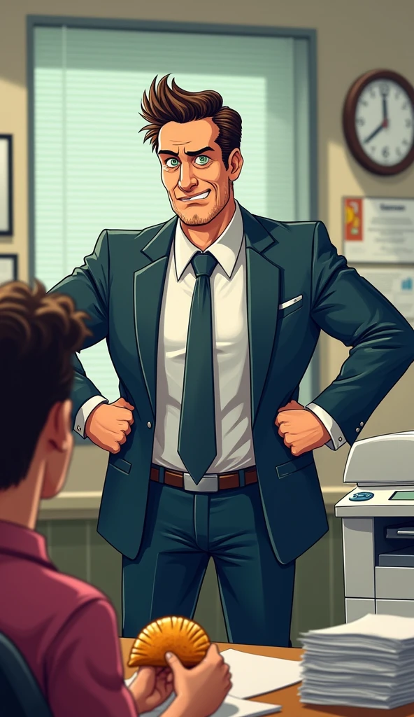 By bebebebebe, by lostgoose, by goonie-san, solo, standing, male, canine, canine penis, dark red cock, (knotted penis, knot), ((sweaty balls, snout, hair)), smirking, bottomless, no pants, white button up, office, night, window, fluorescent lights, rape face, looking at viewer, (detailed eyes)