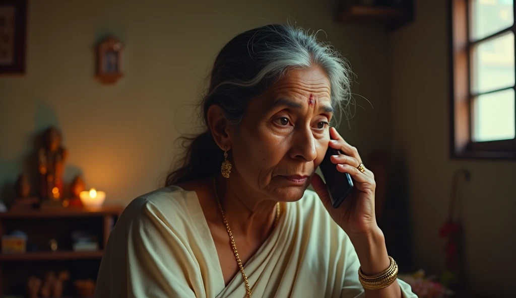 India gandhi woth phone call