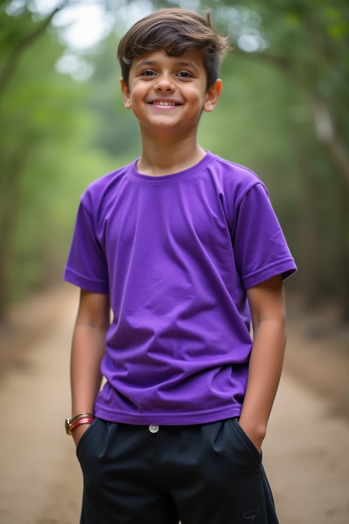 Boy with purple shirt