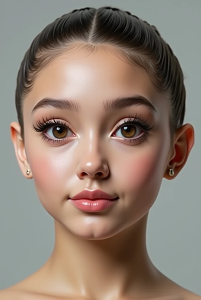 18 year old Mexican girl,(normal eyes 16k),Hair pigtails with bangs, detailed skin with freckles to cheek,small mouth fleshy lips,8k max resolution