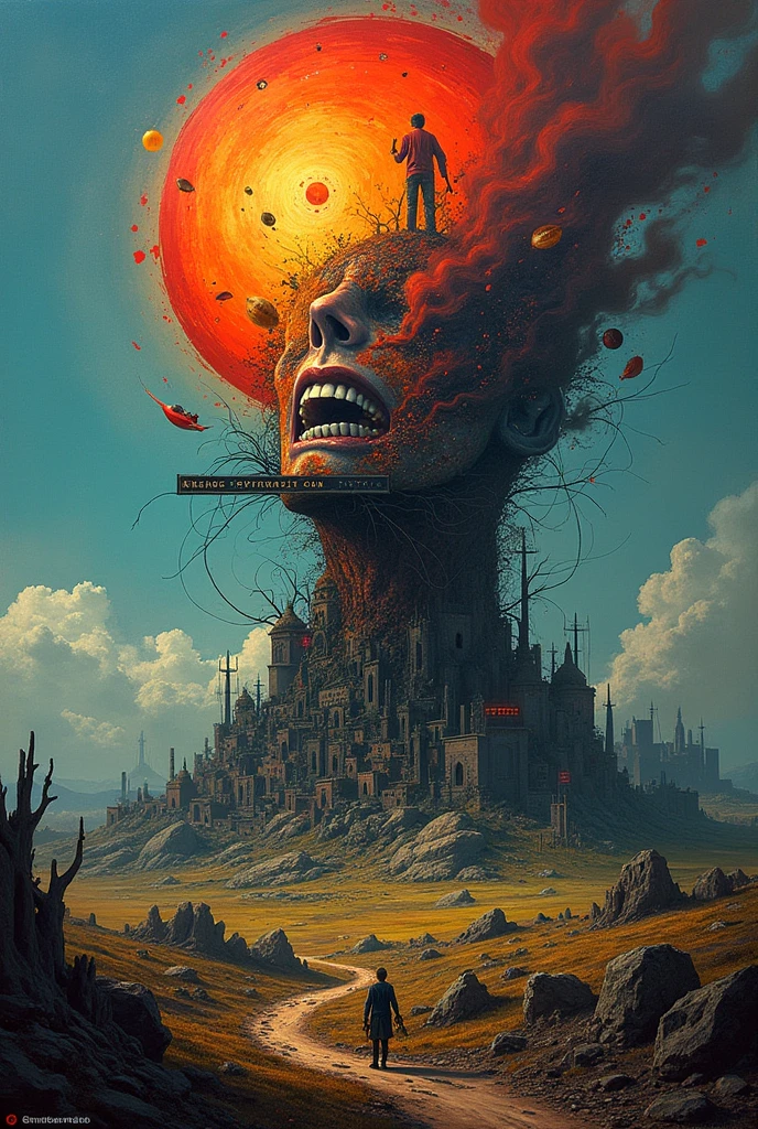 (detailed artwork by zdzislaw beksinski:1.3), A figure screaming in silence, with no sound escaping their mouth, (dystopian surrealism:1.1) extremely detailed, wide angle shot, , <lora:add-detail-xl:4>,
OverallDetail