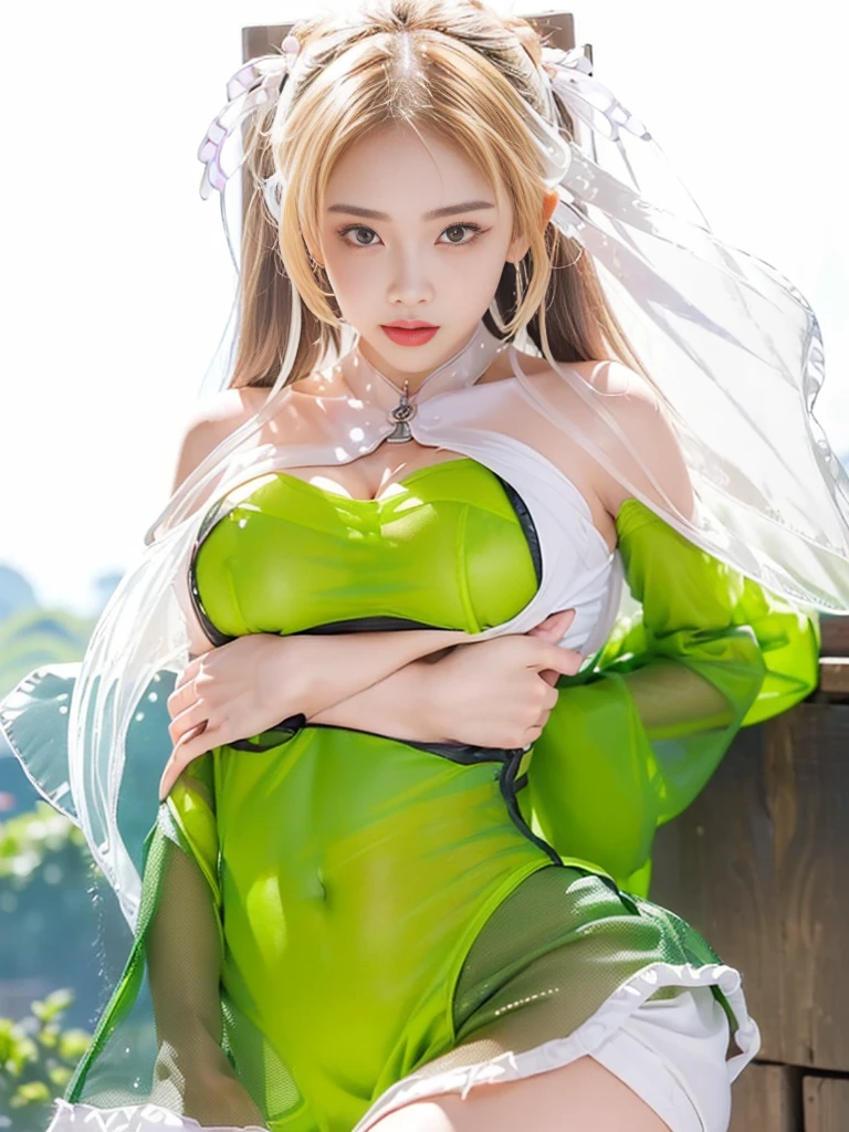 4，(((1 girl, Beautiful girl, bishoujo，Clothes that can't cover ，(cleavage:1.2)，((Shiny skin)，( fine hair:1.0)),  (Lace:1.0)， slim， Perfect chest ，Big breasts，Thin waist，posing sensual, in the style of high dynamic range, kawaii art,  exotic realism、(Rich expressions)，(Strapless:1.2)，(open cloths)，(Yoimiya Genshin Impact),( see-through:1.2)，(Squeeze chest:1.2), )))，improve，curvy , detailed background,  very detailed, Perfect face，masterpiece, best quality, high resolution, 8k, HDR, raytracing,  hyperdetailed，maebari/pasties， 4