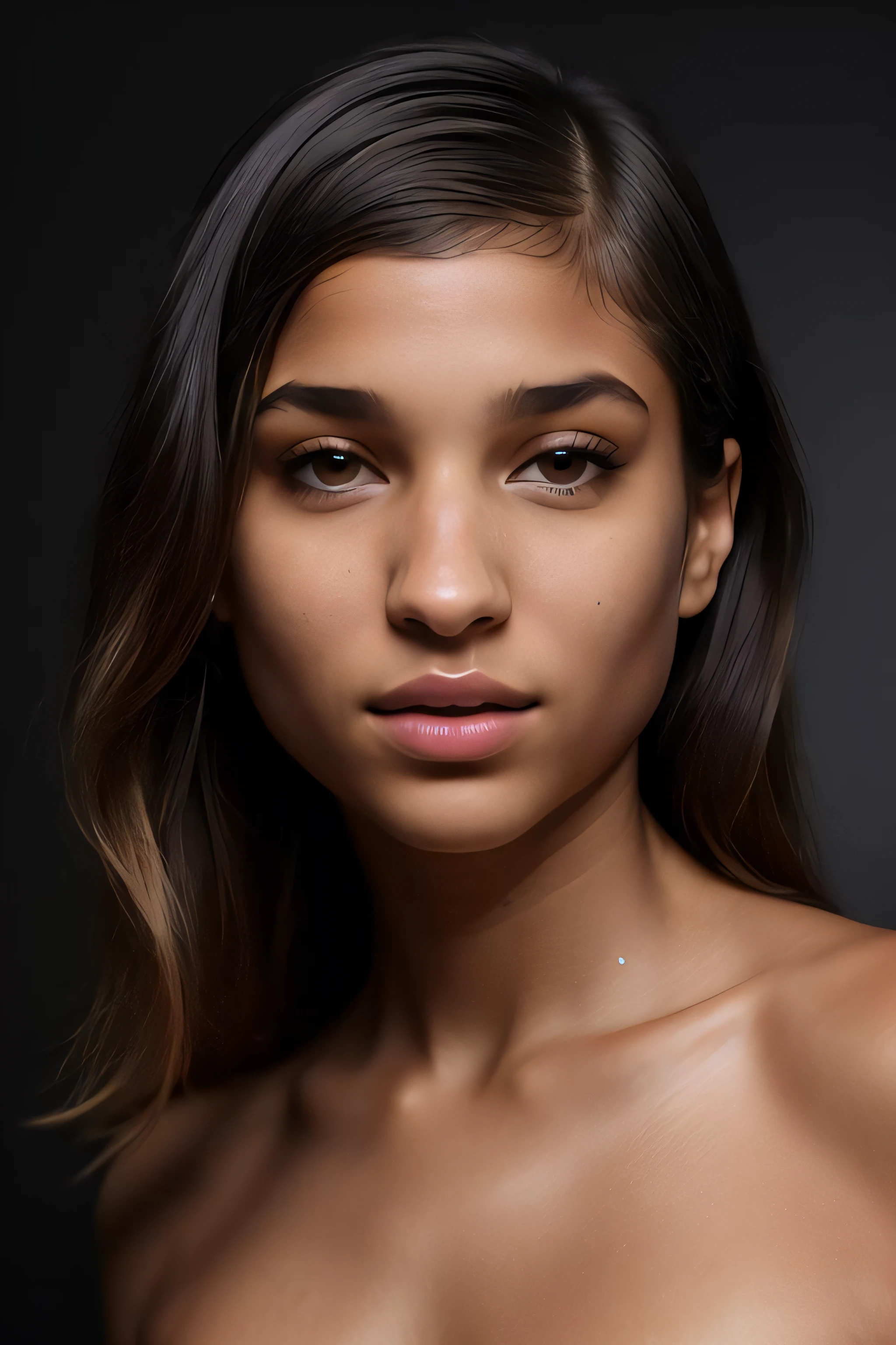 ((rosto Asiatico)), (( corpo nu )), ((seios delicados)) ((cabelo ruivo, claro)), olhos lindos e perfeitos, (maquiagem dos olhos: 1.1), (pele altamente detalhada: 1.1), (seios pequenos perfeitos), corpo magro perfeito, vestindo uma toalha de banho branca, ( (SFW)), realista, FOTOREALISTIC, rosto detalhado, soft-lighting, estilo Modelshoot, fotografia profissional, in a dark studio background, fundo desfocado, RAW, analogue style, foco nítido, 8k UHD, DSLR, alta qualidade, Fujifilm XT3, grain, premiado, obra-prima