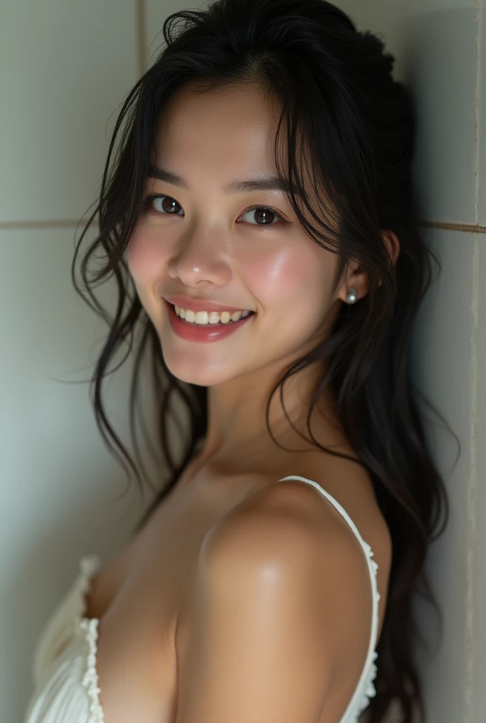 portrait of a cute 28 year old American girl , on a Discord video call, thick wavy black hair, smirking, long eyelashes,
torso, facing viewer, 8k, super detail, best quality, 1080P, 1080P, 1080P, 4K, 8k, 16k, HD, 1080P