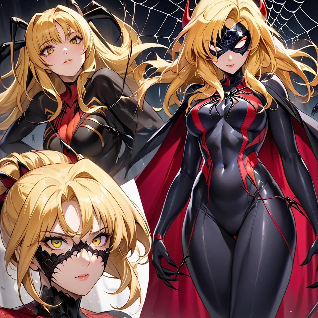 Spider woman rubia y con lentes sensual