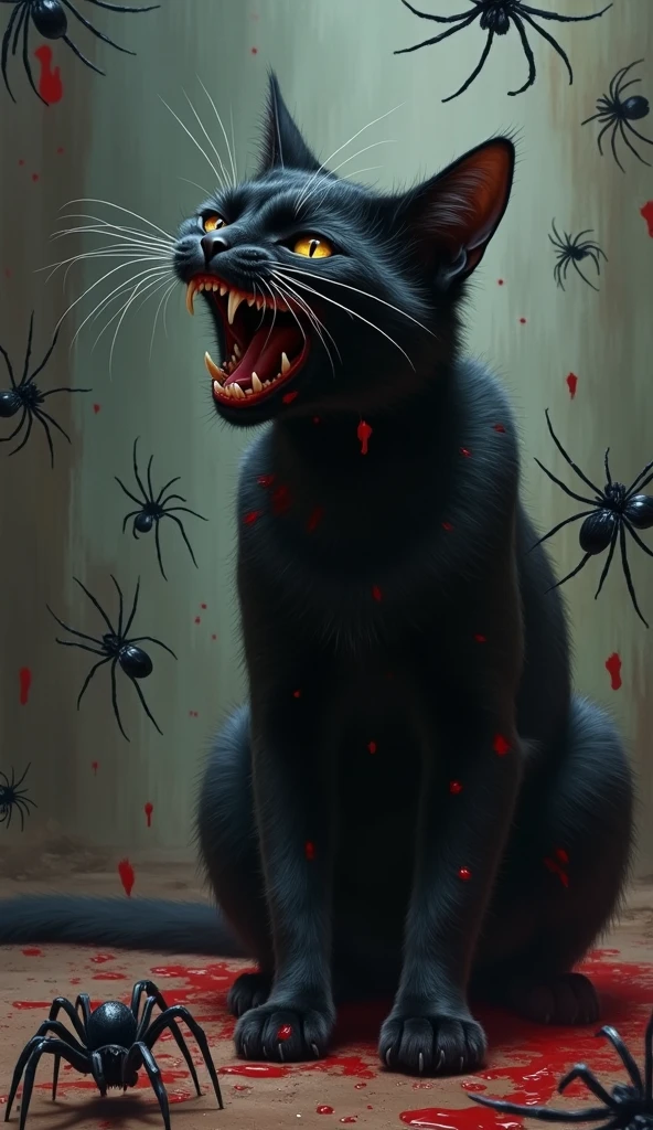 Cat blackmetal ritual blood and guts and bones and one eye