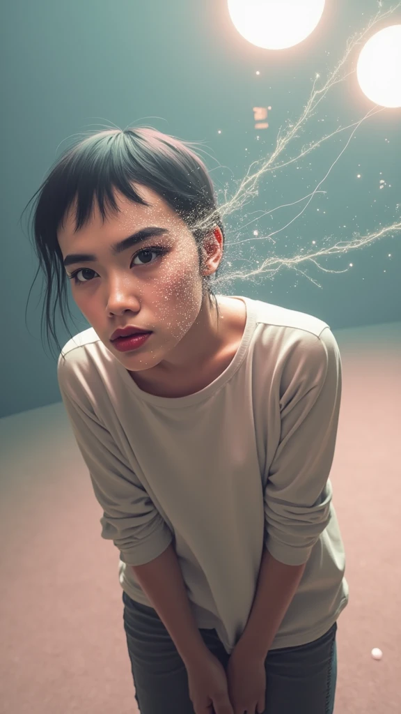 xxmixgirl, 1Girl wet T-shirt water drops, Splash Detail, Surreal dramatic lighting (commend, simulation), kodak film，author：Brandon Woelfel Ryan McGinley