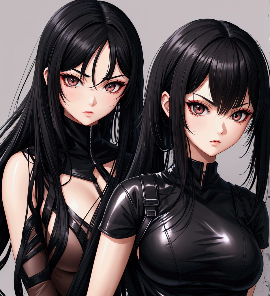 a close up of a young woman, light black long hair, red eyes, fine details, girls frontline, quiet from metal gear solid, from girls frontline, m4 sopmod ii girls frontline, quiet from metal gear solid v, tifa, kusanagi, soldier girl, female action anime girl
