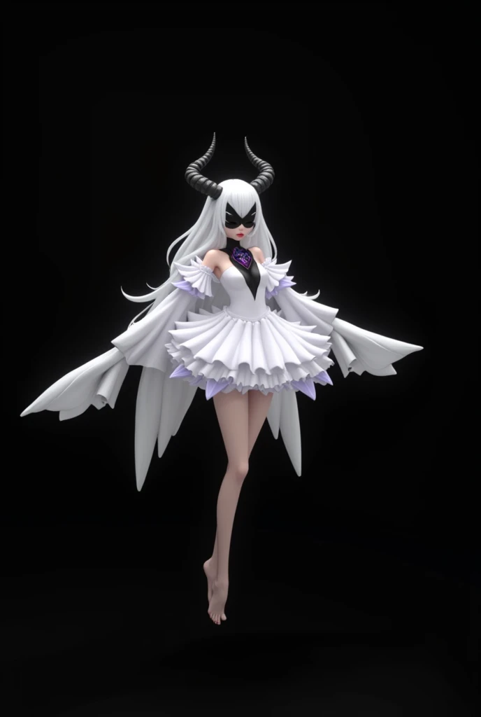 A woman with a scythe, devil's horns, fishnet stockings, high quality, huge scythe, Grim Reaper, Neil 2b, slender figure, high picture quality