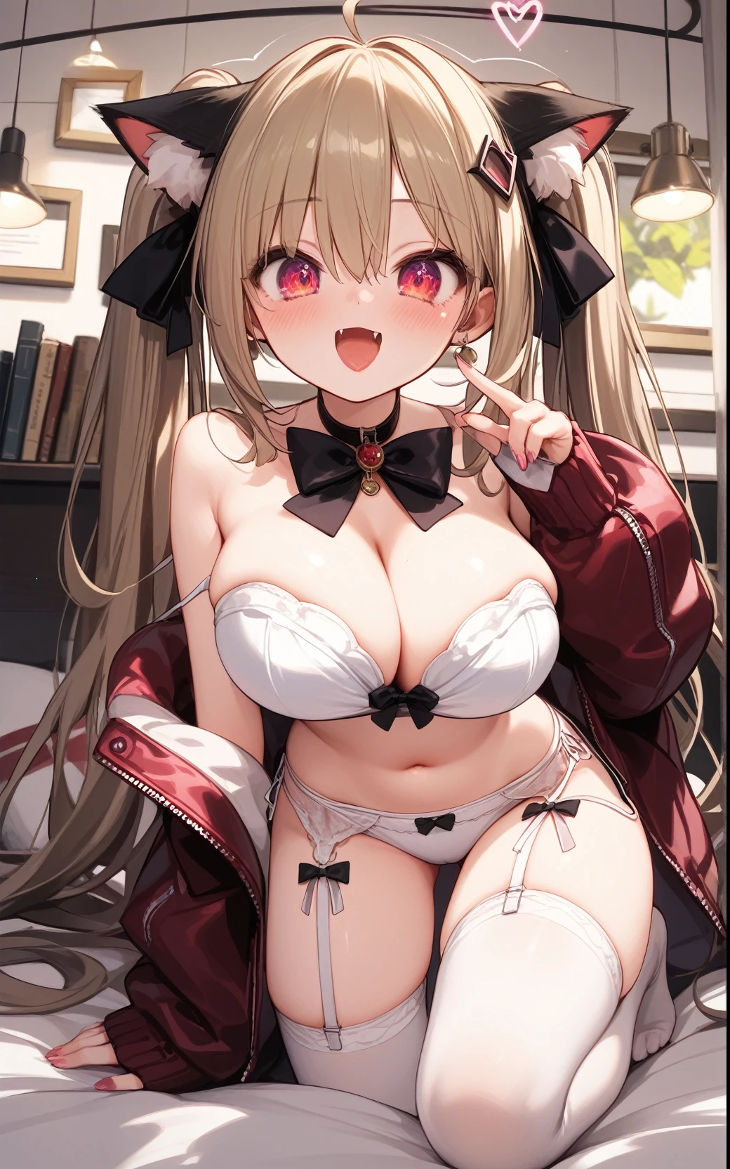 Masterpiece, anime, extremely high quality, official art, slender, Lovely, very large breasts and wide wide hips, blushing, shiny skin,naked, breasts exposed (masterpiece very high detail), nipples exposed, butt exposed, no clothes, butt in frame, blushing, mouth open in delight, wearing choker, wearing bondage, mature women