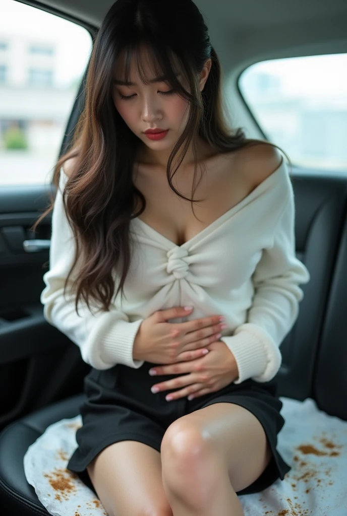 (best quality:1.4), (ultra highres:1.2), (photorealistic:1.4), (16k, RAW photo:1.2),(portrait shot:1.3), 1girl, solo, long hair, knit tank top, natural bug breast, ((licking my dick)).