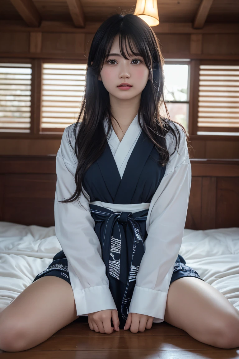 Masterpiece, best picture quality, one beautiful girl, detailed eyes, swollen eyes, brown hair, long hair, fair skin, cute, cute legs, short skirt, Japanese woman, Asian beauty, moonlight, strong eyes, professional lighting, bright lighting, double eyelids, slender, Japanese woman, Asian beauty,