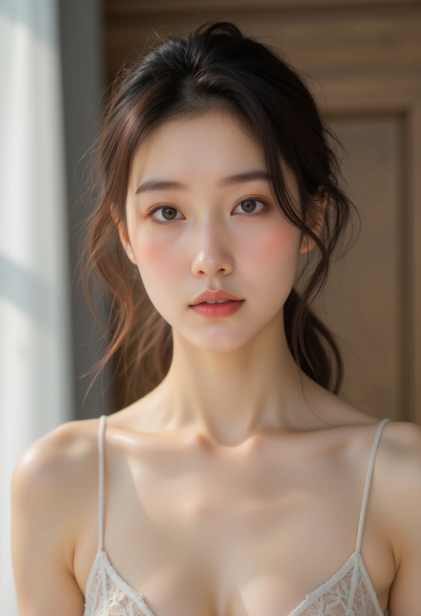  nude,  Japanese girl,  slender body ,   flat chested,    extremely detailed face ,  Extremely realistic skin ,     Highly detailed eye-surrounding    ,  Very surreal   , (masterpiece,    best quality:1.2),    octane rendering  , (8k,  ,   ultra high resolution), (super Practical details),     Extremely Complex Details   ,    Ultra Realistic Textures   ,  Professional Lighting , (Practical:1.3), (  RAW photo:1.2), (photoPractical:1.5)