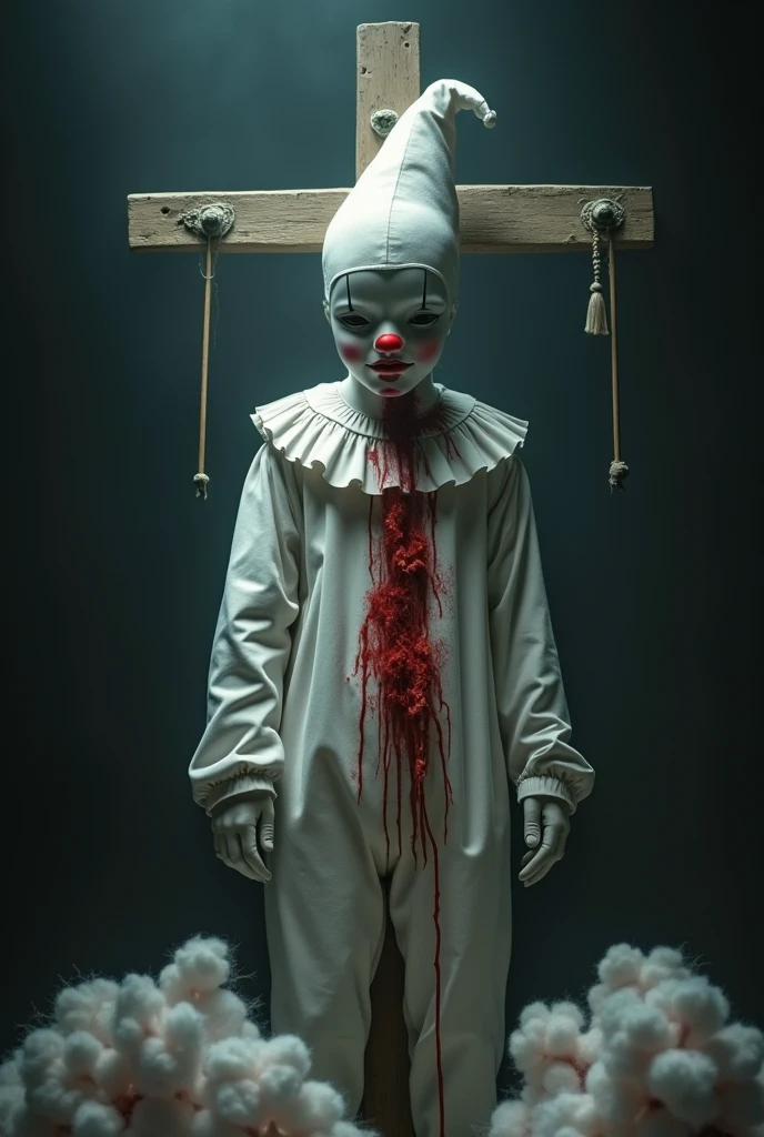 <lora:Santiago Caruso Style:1>Santiago Caruso Style - An evil clown staring at a menger sponge