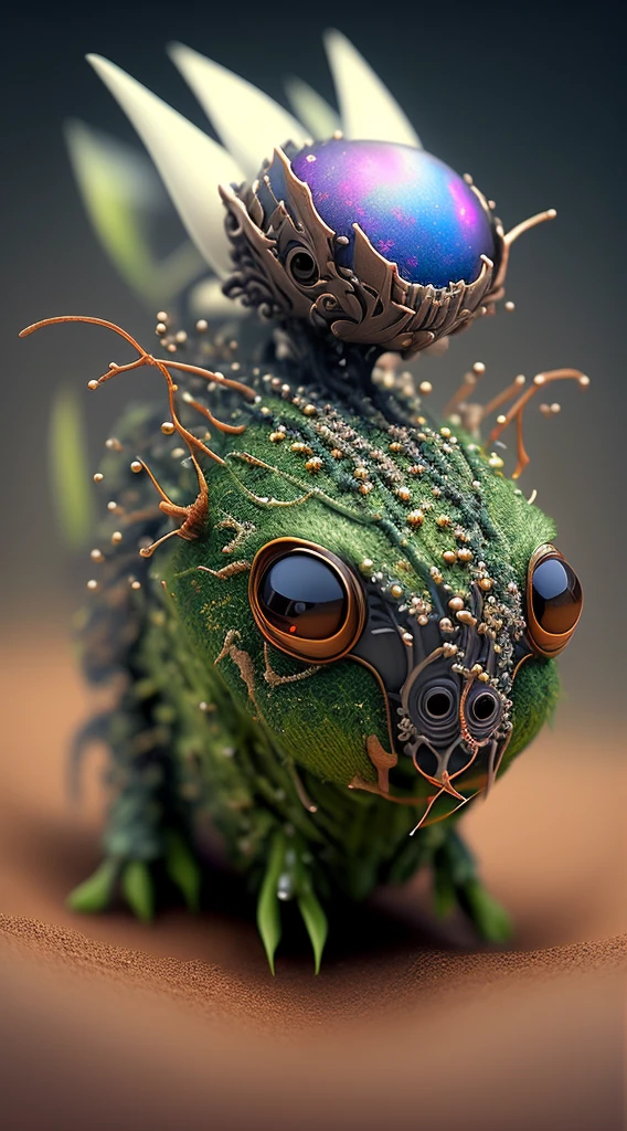 Cute space beast. Terraforming. alien flora , Miki Asai Macro photography,  close-up ,  hyperdetailed , Popular on artstation,  clear focus , studio photo,  intricate details ,  very detailed , by greg rutkowskiдетализированное лицо,  detailed skin 