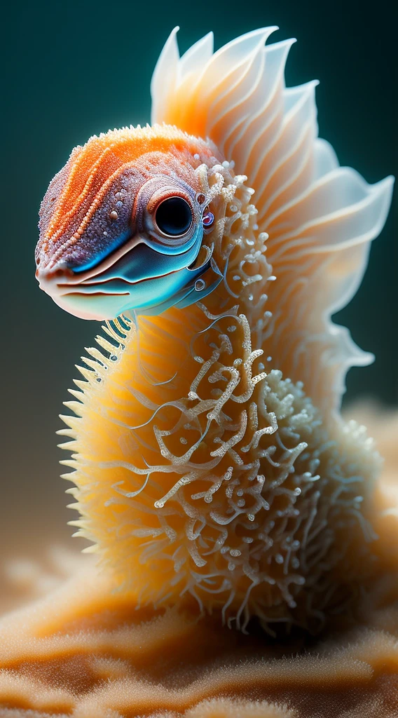 Cute space beast. Terraforming. alien seahorse flora, Miki Asai Macro photography,  close-up ,  hyperdetailed , Popular on artstation,  clear focus , studio photo,  intricate details ,  very detailed , by greg rutkowskiдетализированное лицо,  detailed skin 