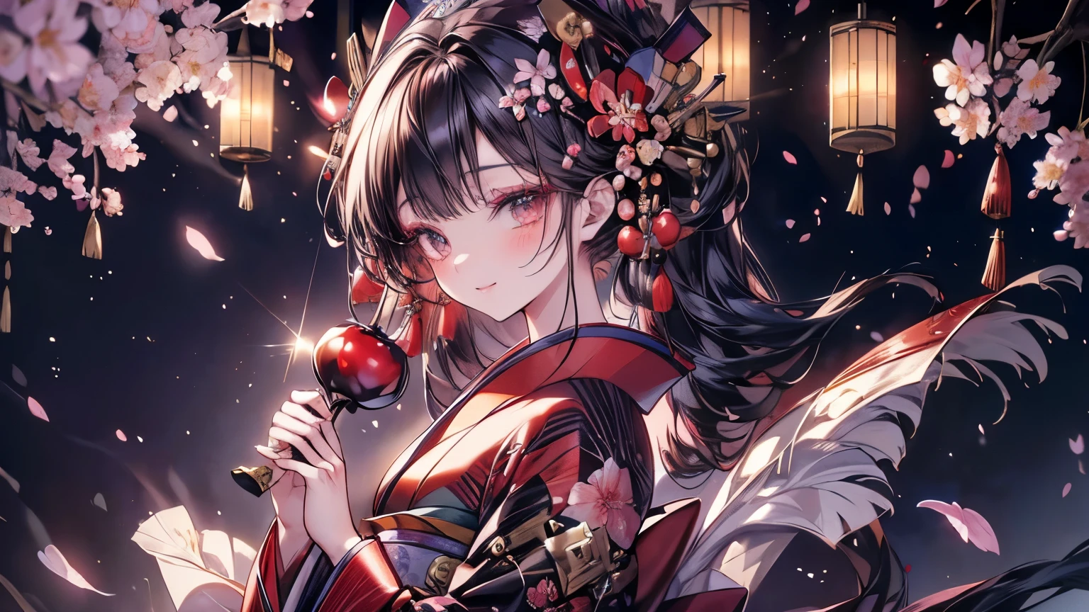 ((masterpiece)), ((best quality)), (ultra-detailed), (illustration), ((an extremely delicate and beautiful)),extremely detailed CG unity 8k wallpaper,detailed background,(by exquisite colors block),(upper body),(by exquisite colors block),chinese,close-up,
(1girl:1.4),(solo:1.3),(Hu Tao:1.3),(young girl:1.3),(black hair),red eyes,((flat_chest)),beautiful detailed eyes,(Quincunx shape pupil),((gradient eyes)),Long hair,(twintails:1.2),
((chinese clothes,china dress)),
(snow),snowfield,[snowflakes],(chinese style architecture:1.2),winter, (plum flower:1.1),
ray tracing,reflection light, <lora:torinoAquaStyleLora_v1:0.4>