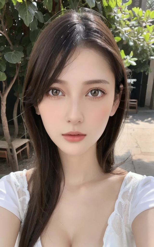 masterpiece、1 beautiful girl、Fine brown eyes、Puffy eyes、Highest quality, 超High resolution, (Reality: 1.4), Cinema Lighting、(Japanese)、Asian Beauty、Super Beauty、Beautiful Skin、Slender、(Look at the viewers)、(Surreal)、(High resolution)、(8K)、(Very detailed)、(Beautiful and detailed eyes)、(Ultra-detailed)、 (wall-)、Detailed face、Bright lighting、Professional Lighting、
