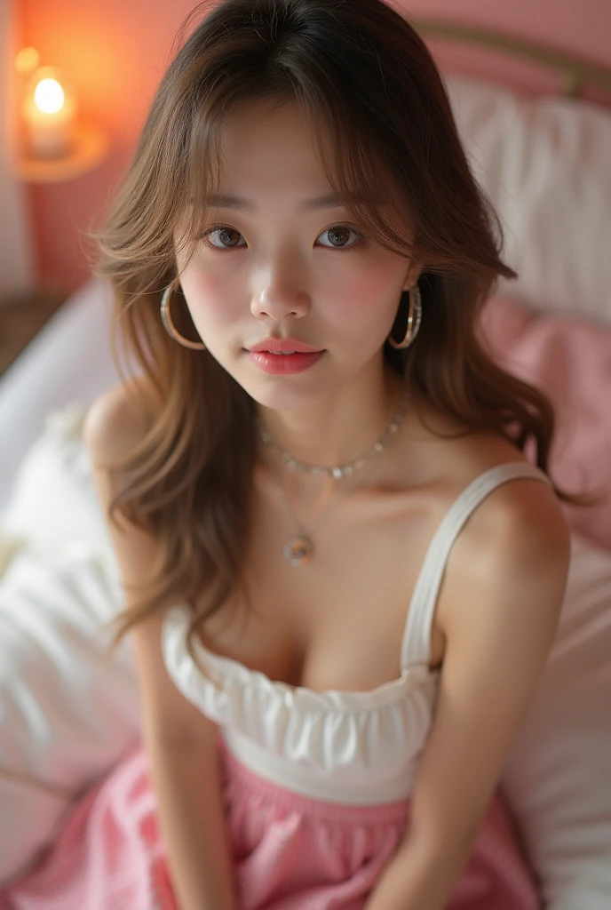 Arafed Asian woman wearing a pink top and a white background., hermosa joven coreana, hermosa joven coreana, hermosa mujer surcoreana, Sabrina Carpenter , muchacha coreana, preciosa modelo china, Heonhwa Choe, beautiful asian girl, joven y adorable rostro coreano, lee ji-eun, lee ji - eun, artista coreano, female korean idol portrait, rubia 