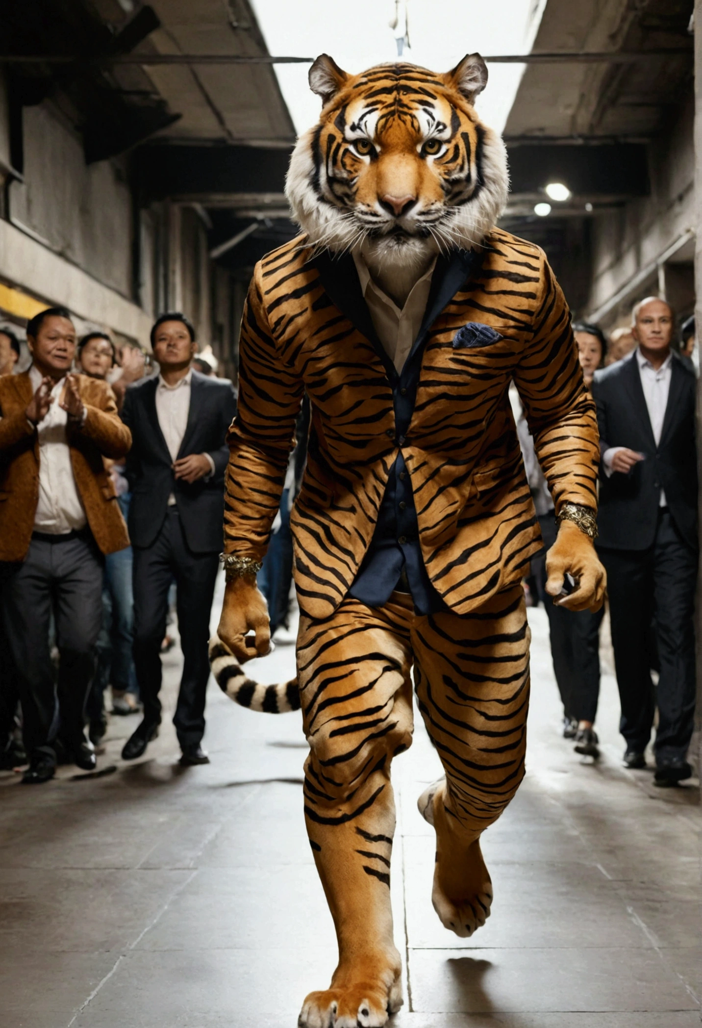 Anthropomorphic tiger, superior quality, egytptian like clothes, hot look