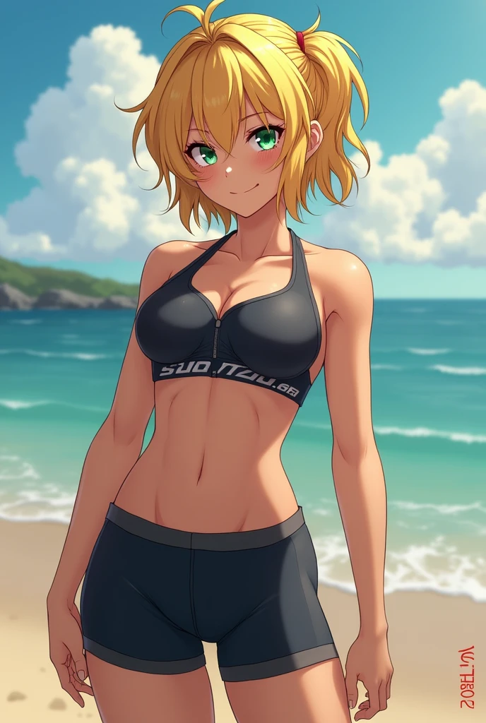 score_9, uncensored, source_anime
BREAK
artoria pendragon \(fate\), swimsuit, 1girl, solo, bikini, blonde hair, beach, outdoors, green eyes, saber, hands on hips, day, navel, breasts, ahoge, necklace, cameltoe, jewelry, side-tie bikini bottom, sky, abs, medium breasts, jacket, wet, toned, ocean, ass visible through thighs, bird, cloud, solo focus, braid, white bikini, water, lips, alternate costume, ribbon, full-face blush, looking away, shy
