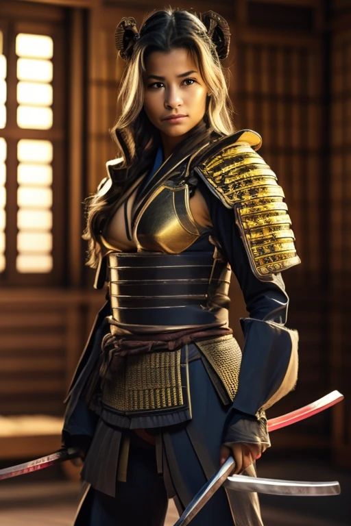  best quality, masterpiece,  ultra high resolution, (reality: 1.4), Original photo, 1 female,  mature woman,  beautiful semi-long blonde hair ,  beautiful and realistic character expressions  ,Hands on Hips,holding bow weapon,looking at viewer,Blue eyes,Yellow helmet with samurai armor ,samurai mask, sexy yellow armor with samurai armor ,Chest Armor Samurai Armor 2 /Medium breasts with 3 exposed skin,cleavag,underboob,plunging necklines, 鎧samurai armor, yellow armor with super miniskirt , Underwear is black high leg , shoulder I wear yellow armor from samurai armor on my shoulder, beautiful skin like silk ,Sengoku period battlefield background, ( ahe face :1.5), (Perfect Ecstasy:1.5), Wide neckline, beautiful silhouette  , Mechanical Chastity Belt ,  realistic textures and attention to detail , 8k， best quality ， live action with the gun you own， intricate details， super detailed，  ultra high resolution， depth field ，（Realistically，Realistically：1.2），masterpiece， black tights ， best quality,Realistically，（ intricate details：1.2），（ exquisite details ），Clear lines， clear focus，Detailed Face Unity 8K Wallpaper ，  ultra high resolution，（ realism：1.4）,  using a stethoscope , Busty,Tight Suit, petite frame Curvy body,muscular build, small chest, Buttock Augmentation,  using a stethoscope , Shows Nervous Expression ,  Movie Lighting