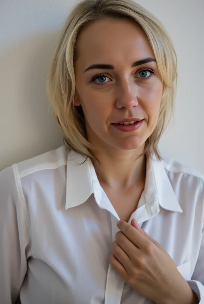 paraffed woman in a wet shirt poses for a photo, portrait of Ivan Grokhar, tumblr,  Digital art , 60mm portrait , 7 0 mm portrait , 50mm Portrait , Anna Nikonova aka newmilky, beautiful portrait lighting, Anna Nikonova,  tanned beautiful woman ,  portrait soft faint light , soft portrait shot 8k