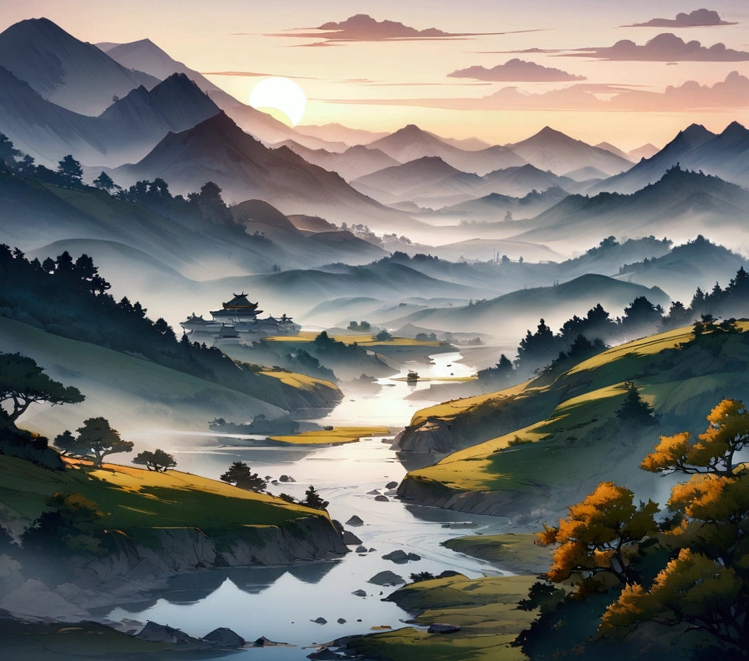 [No character.] Overlay to stream. clean. asian aesthetic. landscape. masterpiece