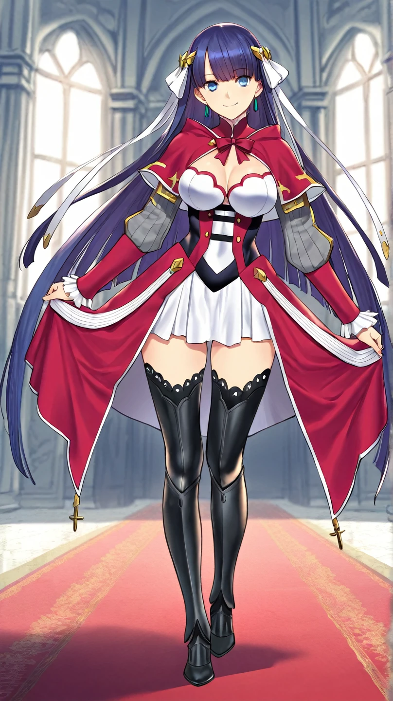 ( Absurd , High quality , ultra detailed, careful with hand )transparent dress Full body anime picture of a female archivist , anime ,white hair , Gold eyes , goth outfit , hood , leotard, french , puffy gown, ballgown , long stockings , 2 legs, intricately designed outfit, leggings , sleeveless gown , strapless gown ,intricately designed outfit , masterpiece , wallpaper , serena , beautiful eyes , anime art style