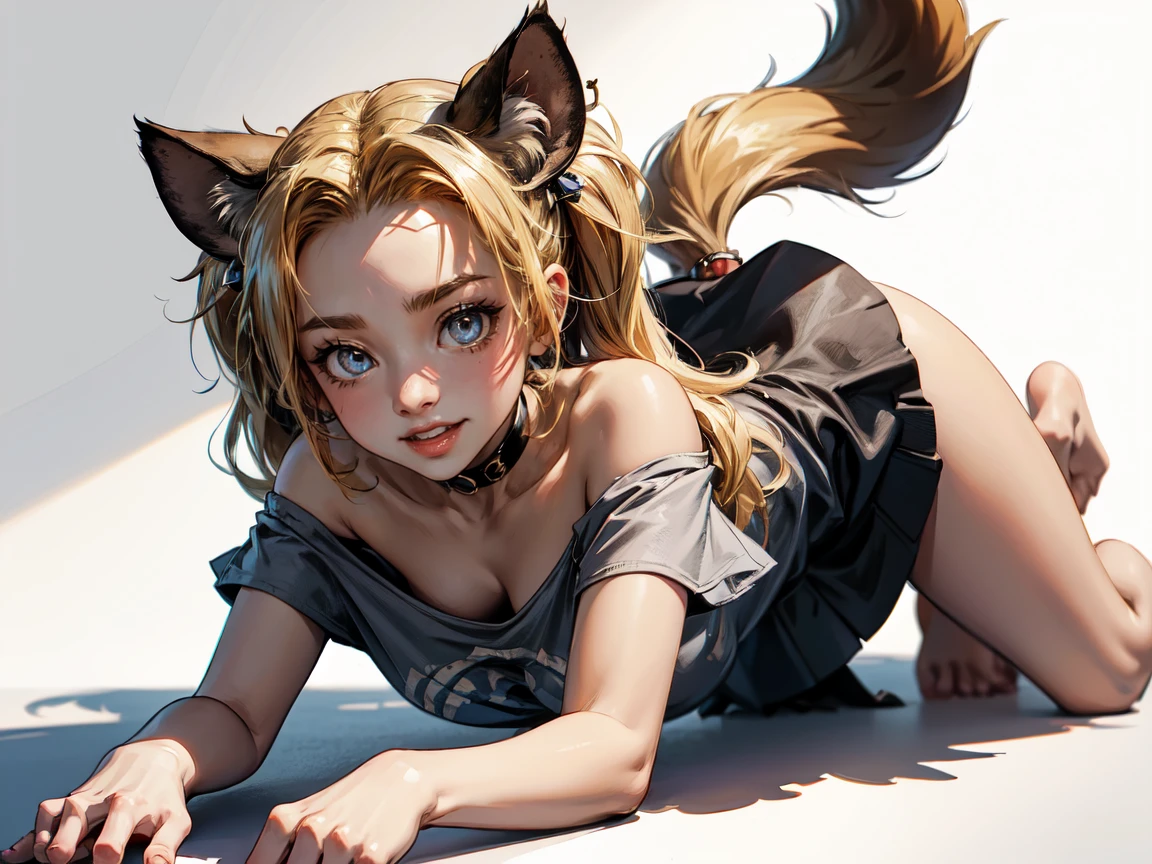 a cat playing tai chi, full body shot, cartoon, anime, 2d animation, 2D, blonde, hairbell, mole under the eyes, half closed eyes, cat ears, open mouth, super detail, --auto --s2