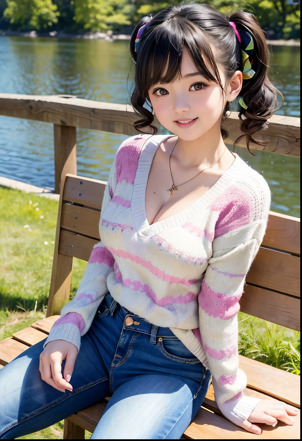 1 Japanese girl、Pink off-shoulder tight knit、black pleated mini skirt、Big Breasts、Bob Hair、Brown Hair、Slim body、(squatting with bent knees、I can see your thighs、The legs are tightly closed)、Shibuya cityscape、Smiling、Beautiful face、Detailed Background、Accurate Face、Accurate limbs、Accurate Fingers、masterpiece、Highest quality、8k、Photorealistic quality、(True Face、View from the bottom)、