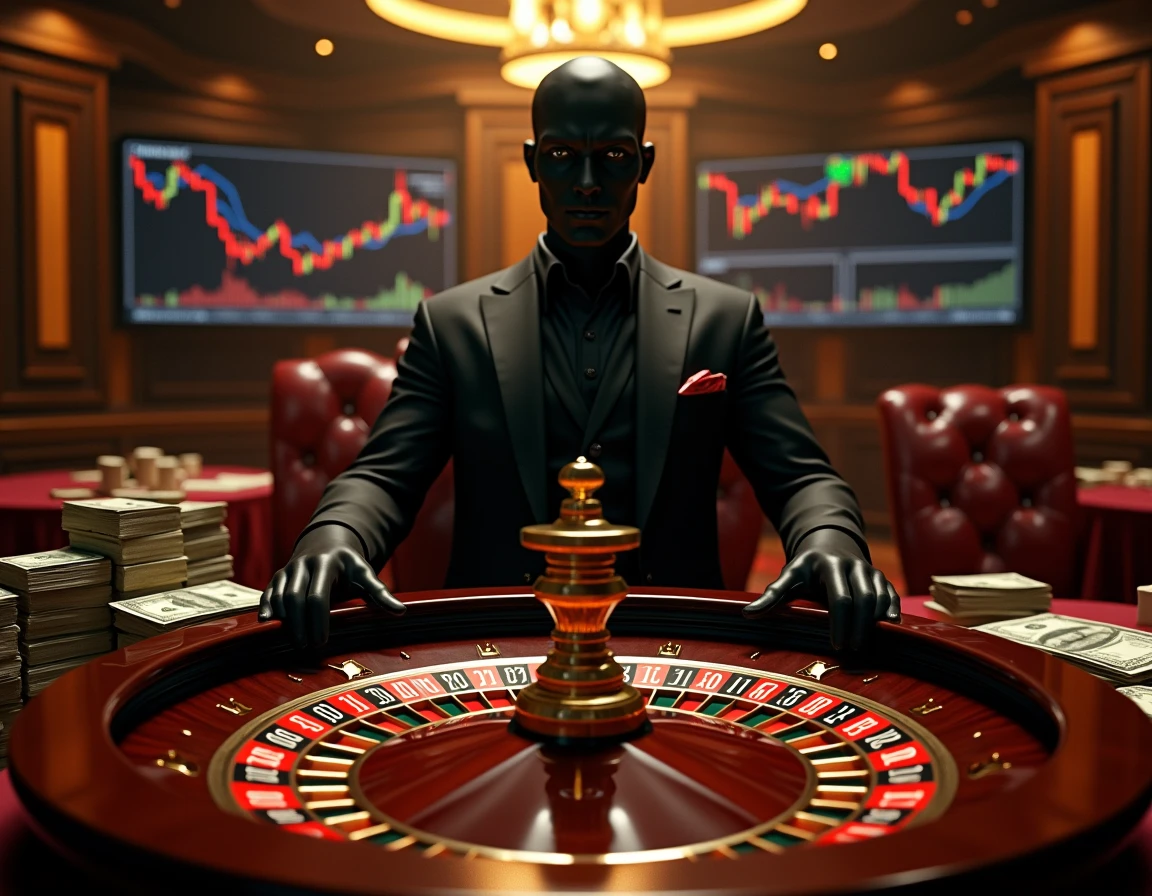 arafed man in a tuxedo sitting at a roulet table, casino, indoor casino, inside a casino, futuristic casino, the card player man, gambling, video game screenshot>, (fantasy), man in black suit, poker, shutterstock, playing poker, cover shot, gaming table, cinematic 3d render, movie still 8 k, 8k portrait render