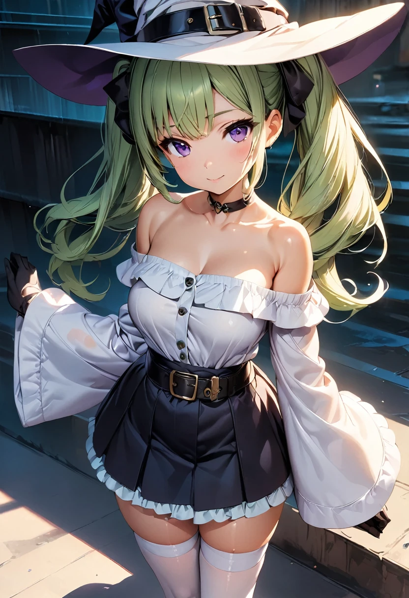 Smiling face flushed, the girl squatted with her legs spread and lifted her skirt to reveal her panties