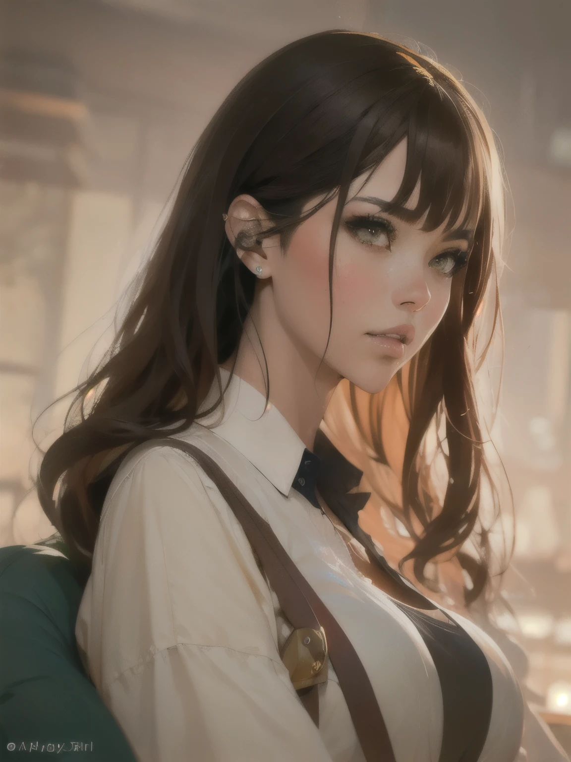 kurisu makise steins gate anime, atmospheric, elegant portrait, super highly detailed, professional digital painting, artstation, concept art, 8k, art by wlop, artgerm and alphonse mucha and eiichiro oda shinkai makoto vibrant Studio ghibli kyoto animation hideaki anno Sakimichan Stanley Artgerm Lau Rossdraws James Jean Marc Simonetti, 1 standing girl , short blonde_hair, no background, green_eyes, blushing, lips, front view, cowboy shot, blonde, pirate