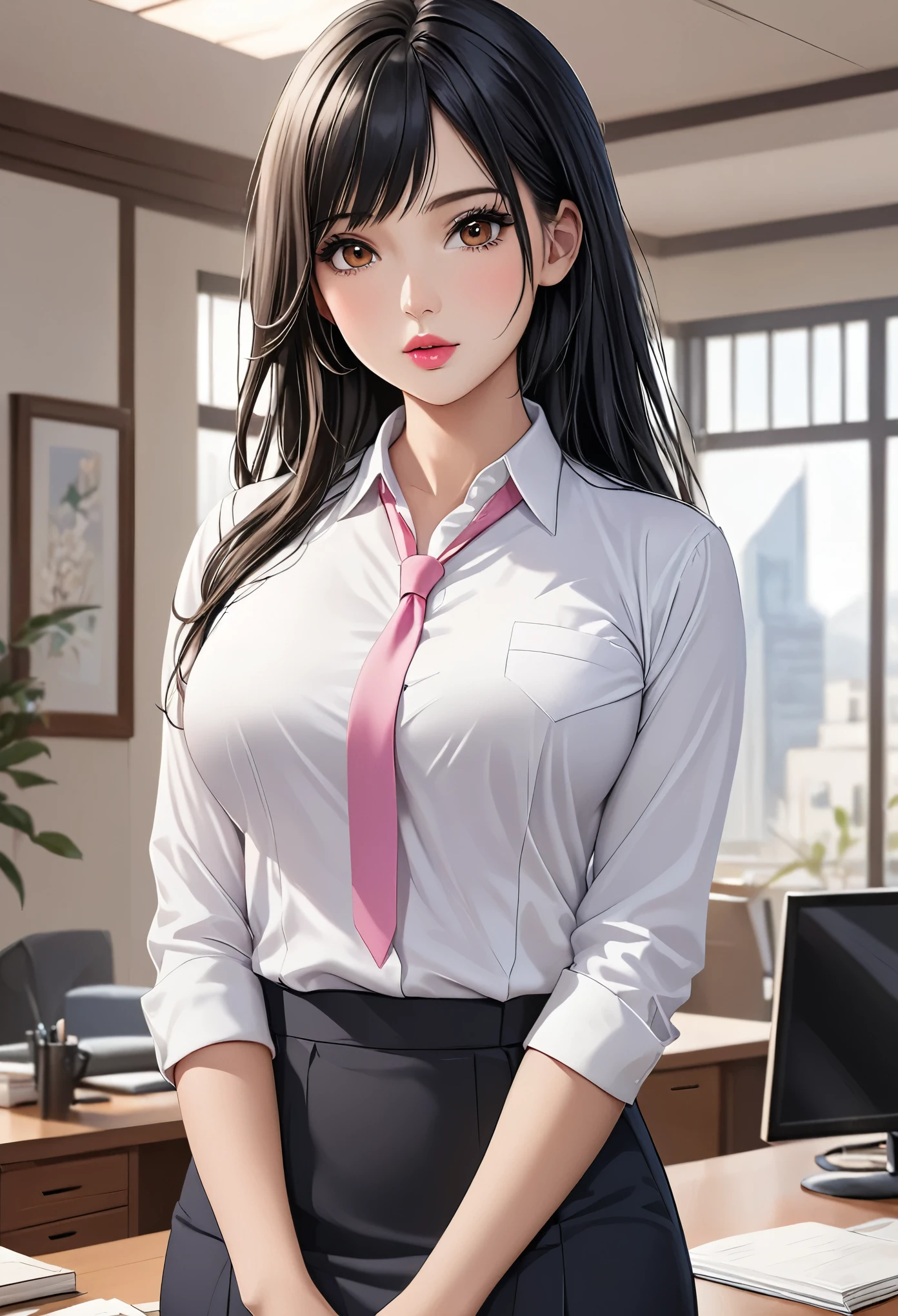 From above、Highest quality, Tabletop, Actress Photos, Age 25, beautiful, Observe your audience、Background white、Nike、Earringsの女性、Earrings、Laughter、(Colorful Hair), Black shorts、Blunt bangs、(Black Skirt)、(One Girl:1.5, alone), Photorealistic, High resolution, Akame, Korean, Cowboy Shot、Gothic, huge , (Perfect Anatomy:1.5)