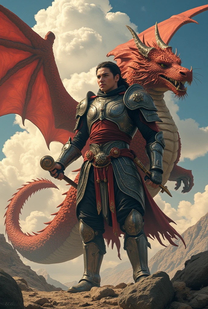 Anime - Style illustration of a man carrying a dragon on his back, Epic Anime Fantasy, Epic animation style, by 양J, anime epic artwork, dragon knight, Epic fantasy art style, Human and dragon fusion, “Cutting-edge digital animation art”, anime fantasy illustration, bad animation 8k, Epic fantasy style art, fantasy style animation, Epic fantasy style, Detailed digital animation art