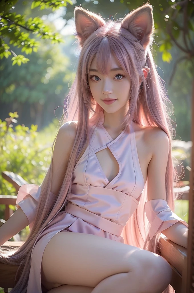 (masterpiece, Highest quality:1.3)
Lightning FF13, 1 girl, alone, Long Hair, Pink Hair、Completely naked、All Nude、Cherry tree in full bloom、garden、Wear nothing、、On all fours、Upper body close-up、smile、