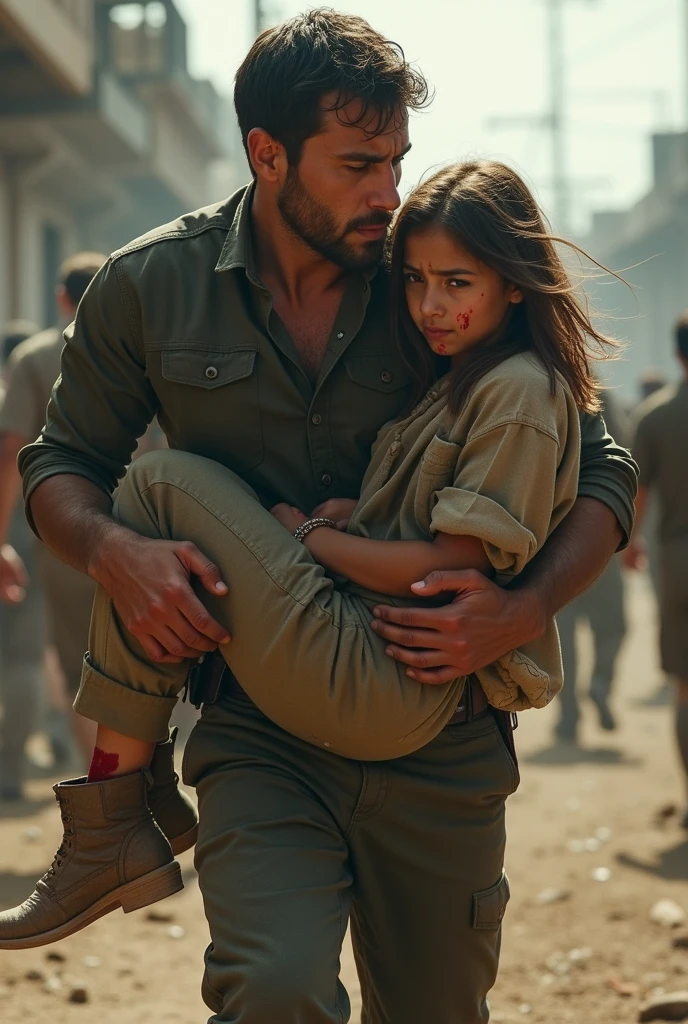 Image that shows lifting/carrying dead person on shoulder